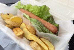 점보 프랭크 독 + 감자 튀김 + 음료 세트